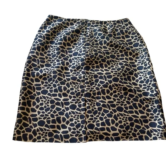 Vintage Ann Taylor Giraffe Print Silk Skirt - Picture 3 of 6